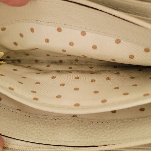 KATE SPADE Zip Around Wallet Gold Glam Metalic Continental Large Logo Fair - Picture 9 of 13